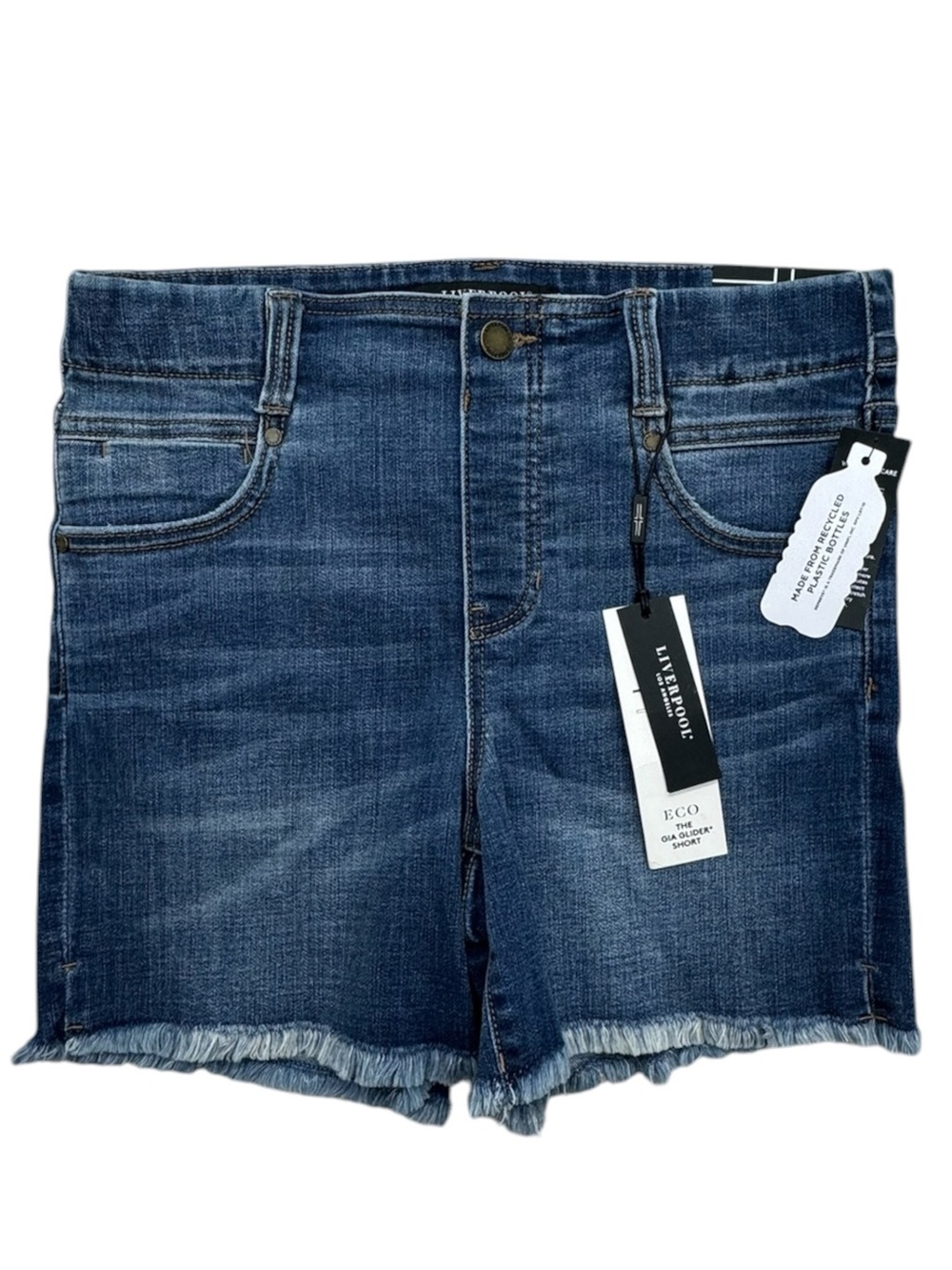 Liverpool EVO The Gia Glider Pull On Jean Shorts Womens Size 4/27 Harris Blue